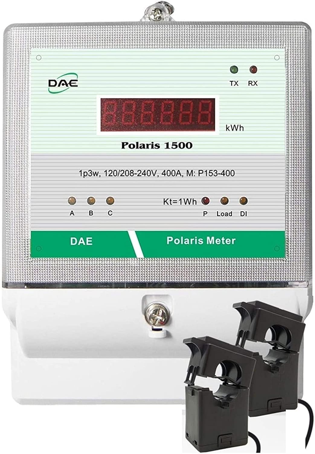 DAE P153-400 KIT, UL kWh Smart Submeter, 1P3W(2 hot Wire,1 Neutral) 400A, 120/240v, 2 Split CTs, RS485
