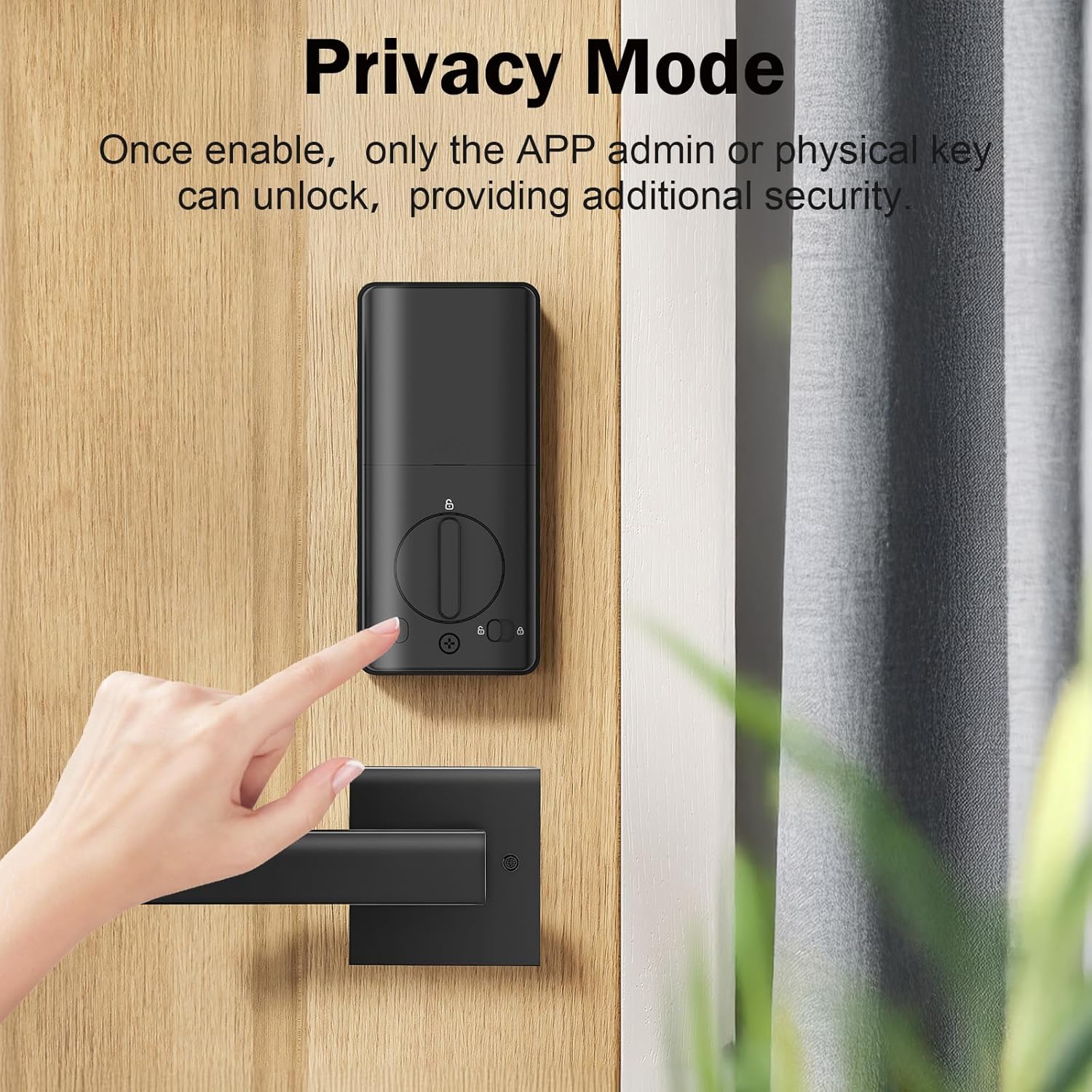 Smart Door Lock Keyless Entry with Handles TTLock APP Fingerprint Touchscreen Keypad IC Card Key Type-C Charging Unlocking 6 in 1 Electric Biometric Digital Deadbolt for Front Doors Apartment