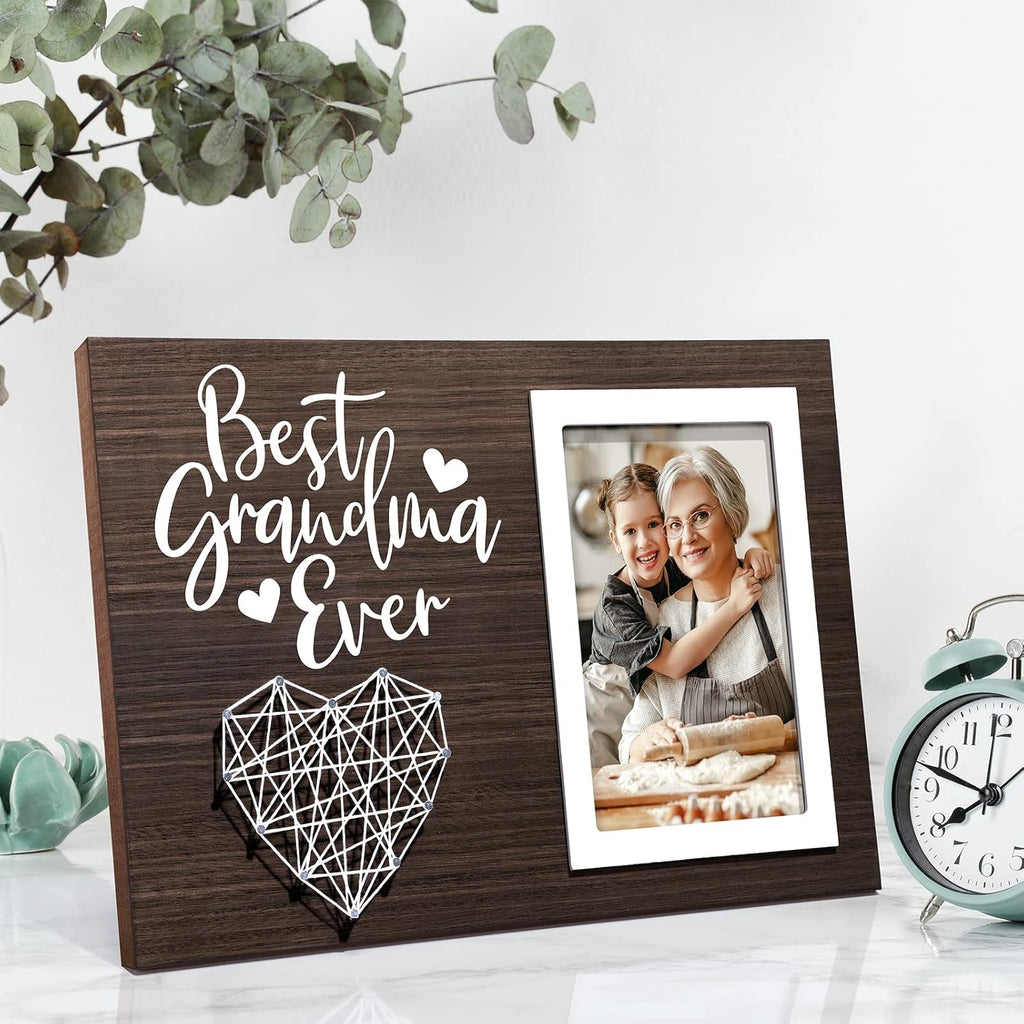 Grandma Gifts Picture Frame, Christmas Gifts for Grandma from Grandchildren Granddaughter, Nana Gift Best Nana Ever Grandkids Photo Frame Grandmother Birthday Thanksgiving Mothers Day Gift - 4x6 Photo