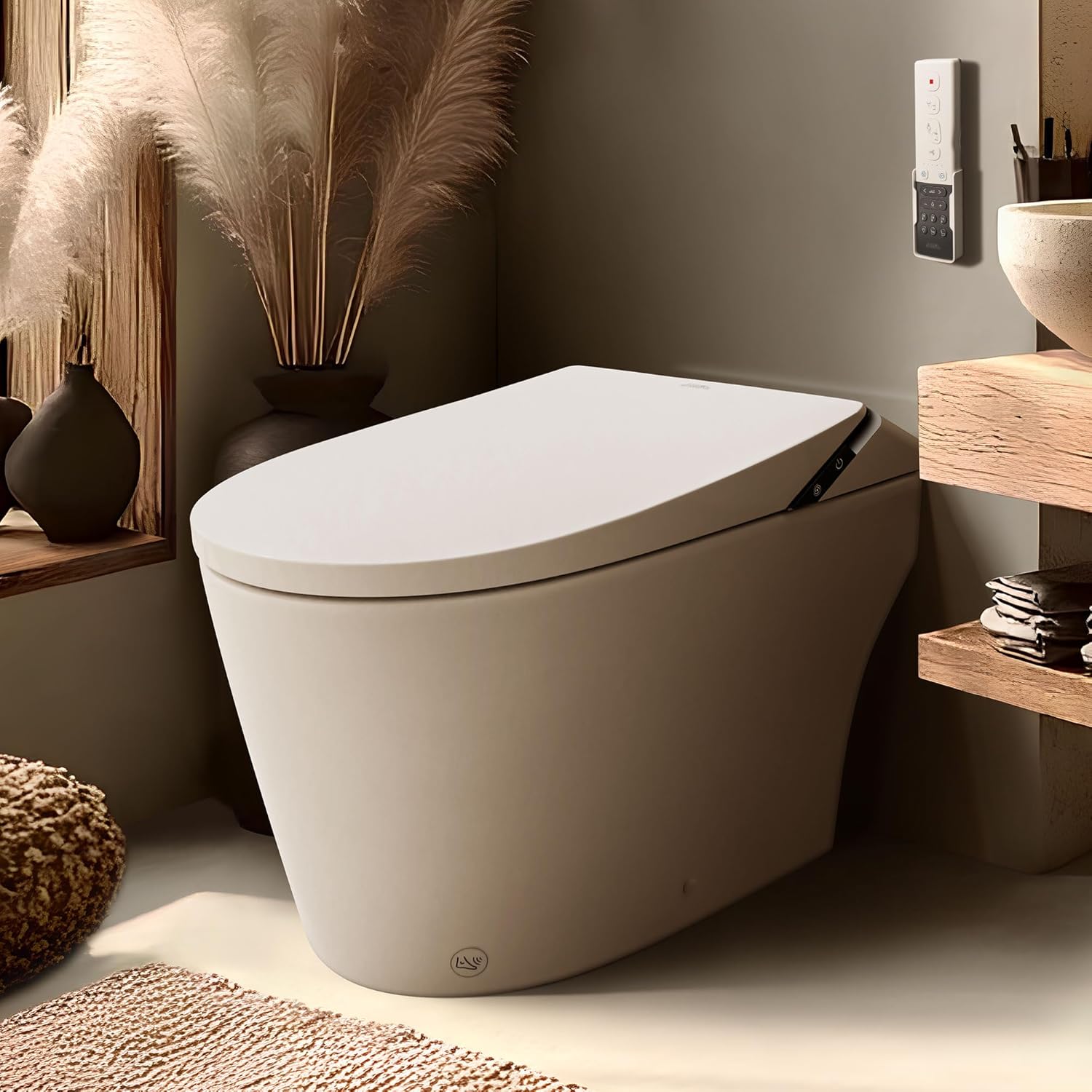 Smart Toilet with Heated Seat & Auto-Flush System - Foot Sensor Control, Adjustable Wash Modes, Built-In Water Tank (No Water Pressure Limits) for All Homes