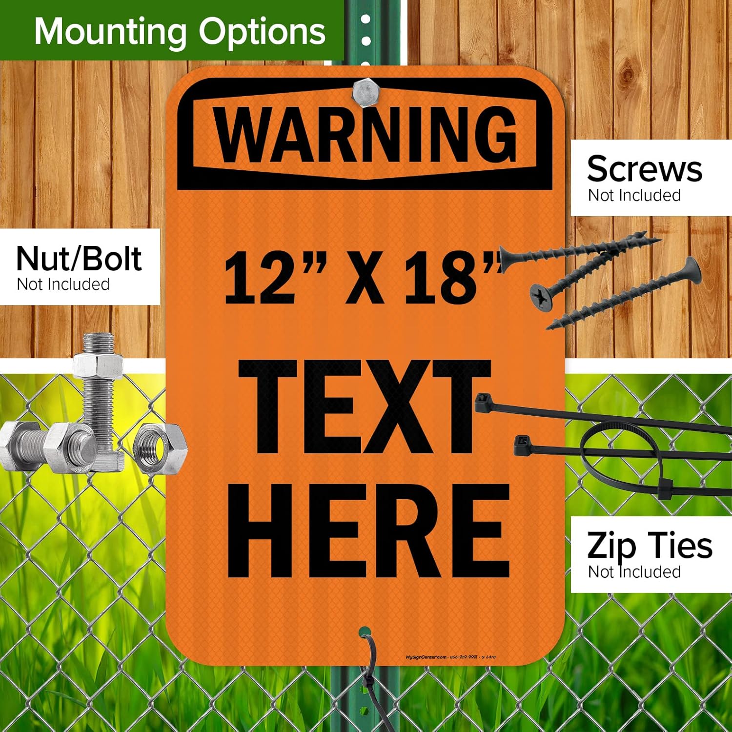 Custom warning Sign, OSHA Sign, 12x18 Inches, 3M EGP Reflective, Rust Free .063 Aluminum, Fade Resistant, Made in USA by My Sign Center