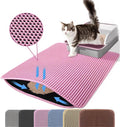 Extra Large Cat Litter Mat, 30x22 Inches Honeycomb Double Layer Cat Litter Trapping Mat, Non Slip Waterproof Urine Proof Large Kitty Litter Box Mat for Floor, Kitten Supplies, XL, Pink