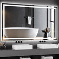 GarveeHome 60x36 LED Bathroom Mirror with Lights, Dimmable, Anti-Fog, Backlit + Front Lit, and 3X Magnification Mirror, Smart Bathroom Vanity Mirror for Wall, Memory Function, Shatter-Proof