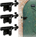 Heavy Duty Slide Bolt Gate Latch for Wooden Fence, 2 Way Barn Door Latch with Padlock Hole, Offset and Flush Mounted Gate Latch for Outdoor Gates/Yard Fence/Shed Door, Black, 3 Pack