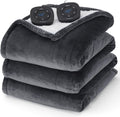Bedsure Electric Blanket King Size - Dual Control Heated Blanket King Size, Fast Heating with 10 Time Settings & 10 Heat Settings, Warm Gift for Grandma (100x90 inches, Dark Grey)