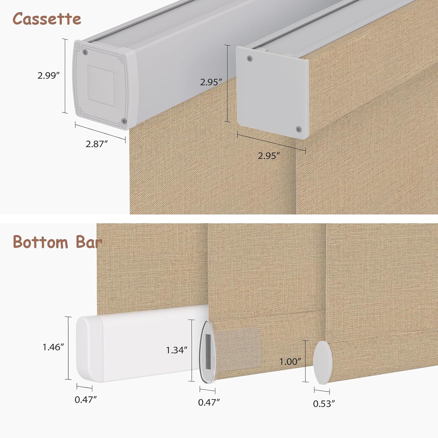Motorized Roller Blinds with Remote, 100% Blackout Automatic Roller Shades for Bedroom, Bathroom, and Living Room, Customized Size, Coffee Beige