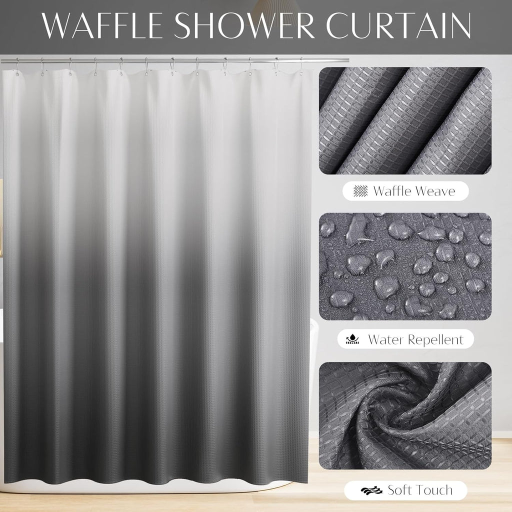 32PCS Bathroom Set Bathroom Sets with Shower Curtain and Rugs Grey Bathroom Accessories,Shower Curtain Set,Bathroom Rug Set with Bathroom Trash Can