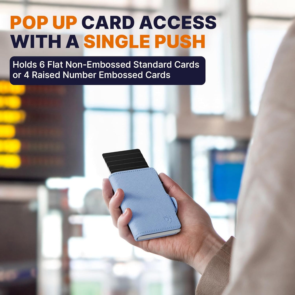 Conceal Plus Small RFID Wallet for Women, Slim Compact RFID Blocking Credit Card Holder Womens Wallet, Smart Pop Up Minimalist Card Case, Holds 4-6 Standard Cards Plus Cash & ID, Compact Travel Wallet