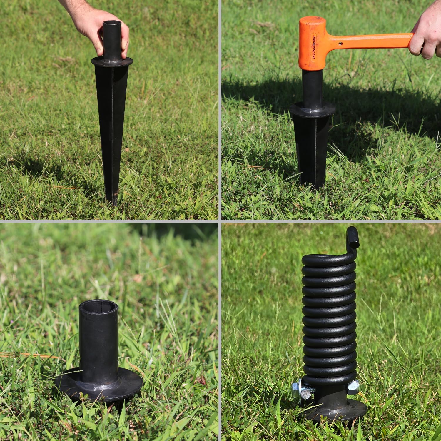 SmartSign 4 feet FlexPost Signpost for Natural Ground - Heavy-Duty Spring Flexible Sign Post, Made in USA