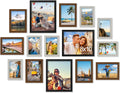 decorUhome Assorted Picture Frames Collage Wall Decor for Photo Gallery Display Set of 15 Including Three 8x10 / Six 5x7 / Six 4x6 for Family Wall Decor, Black/Brown/Grey, 15 Pack