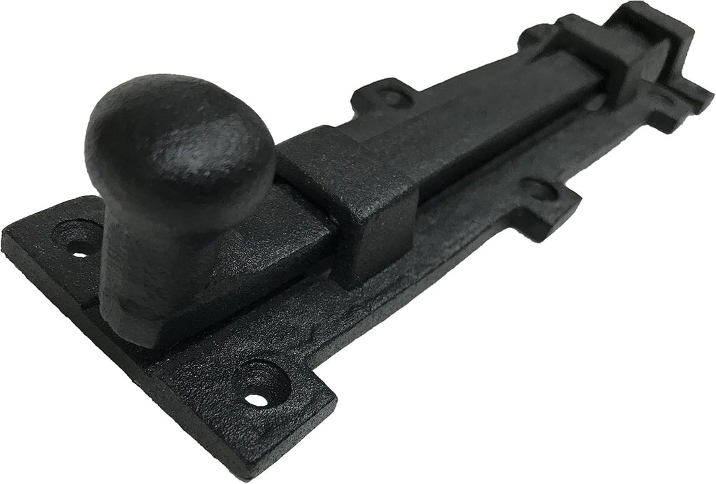 Antique style 8" Black Wrought Iron - Slide Door Bolt Latch - vintage iron - Decorative style 8 in door latch DS-04 (2)