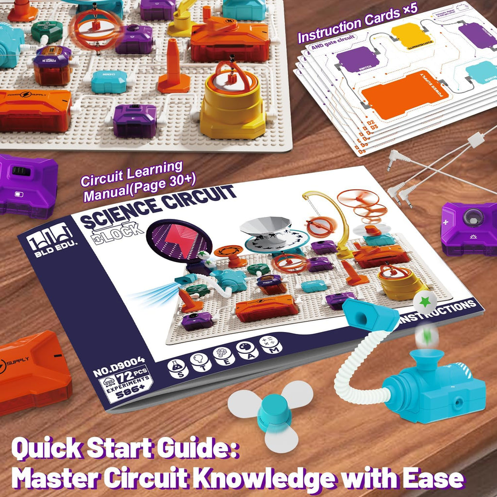 Gohero Circuits Science Kit，76 STEM Projects,Science Experiments for Kids with Fan, RGB Lights,Learning & Education toysKids Circuit Board for Kids(586 Projects+)