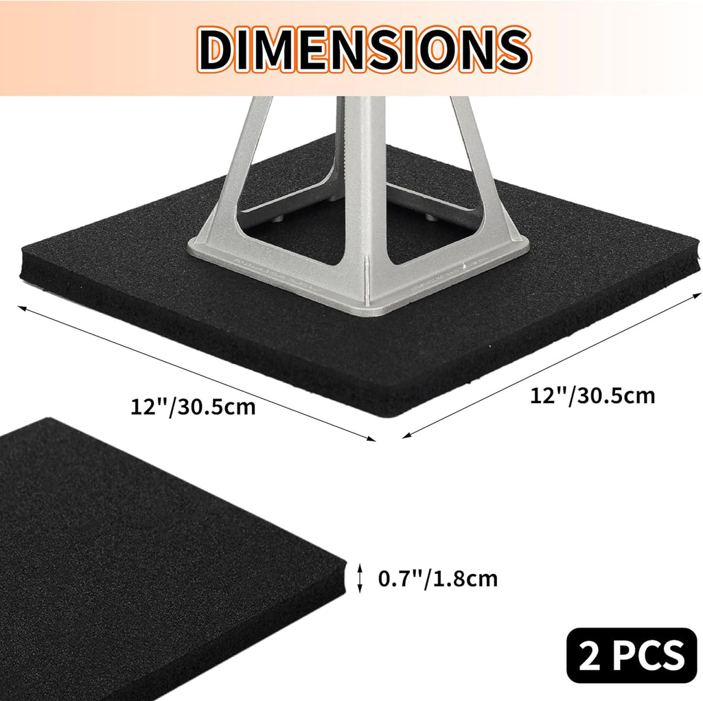 OULEME RV Leveling Block Flex Pads, 12” Rubber Jack Pads, Anti-Vibration & Anti-Slip Mats, for Camper Travel Trailer Jacks & Stands & Stabilizers on Uneven Surfaces, 4-Pack