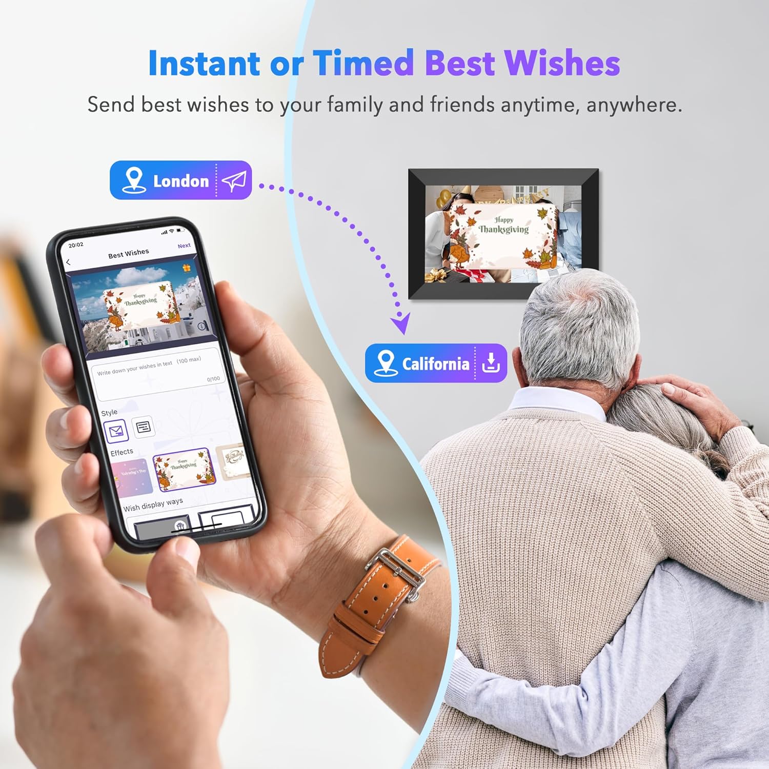 Uhale 10.1" Digital Picture Frame with 32GB Storage Support SD Card, Electronic Photo Frames with 1280x800 HD IPS Touch Screen, Instantly and Securely Share Memories, Send Wishes from Anywhere