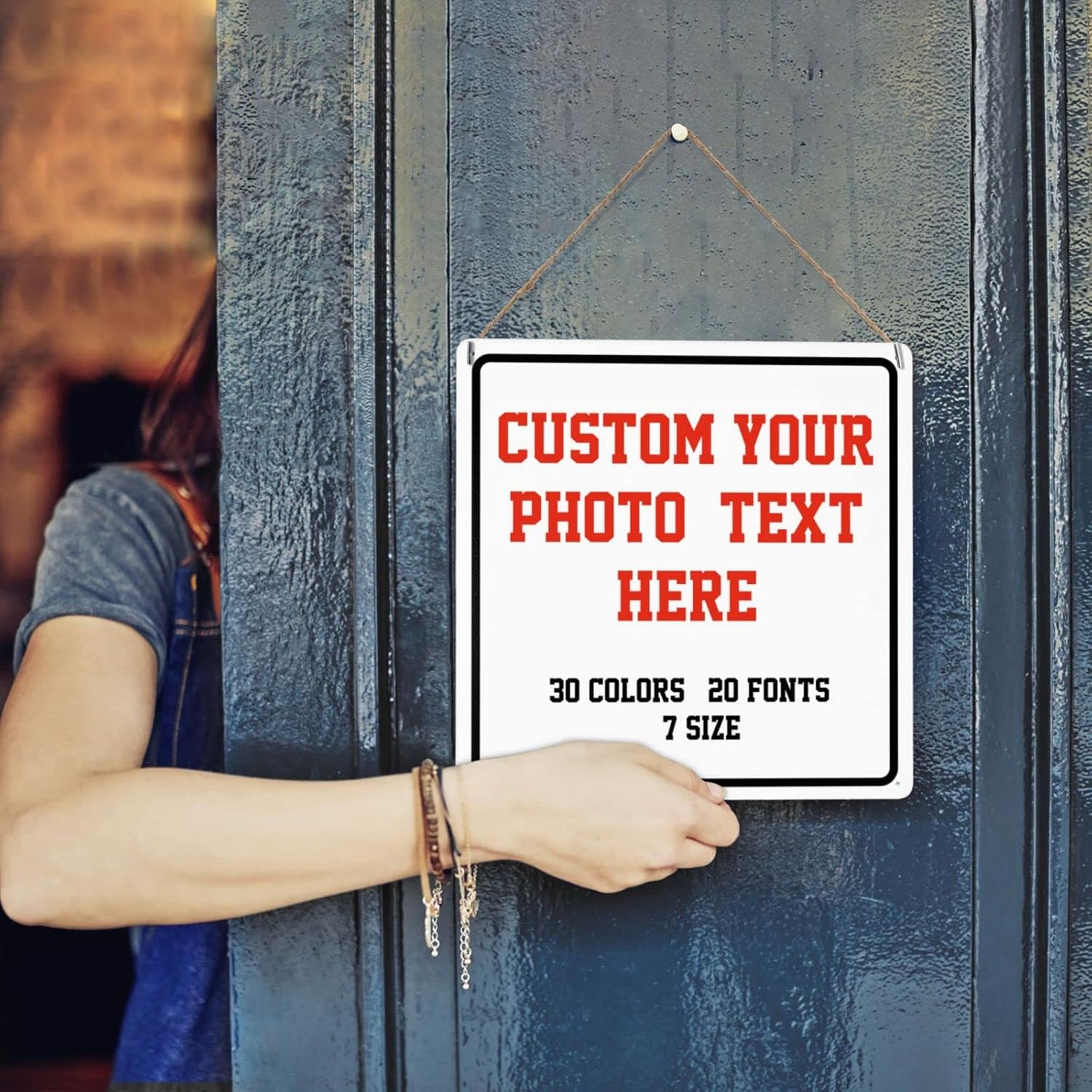 Custom Signs Outdoor Metal Sign - 8 x 8 Personalized for Business, Workplace, Office, Home, Delivery Signs, Road Garden Hazard Intersection Parking Decorative