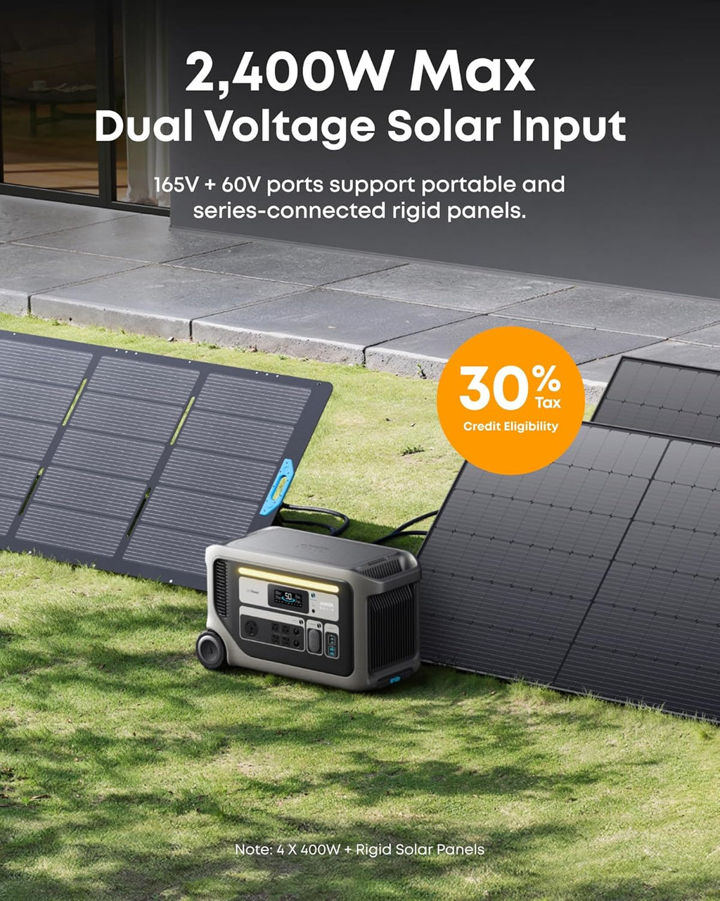 Anker SOLIX F3000 Portable Power Station with Double Voltage Hub, 6kWh, 120/240V Output, 6,000W Recharging, Solar Generators for Home Use, Power Outages, Camping, RVs, and Emergencies