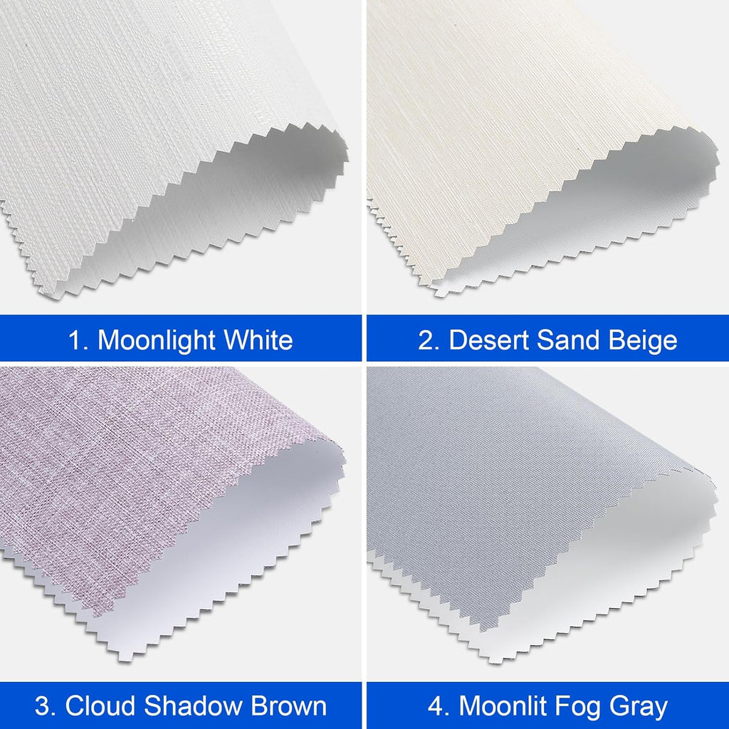 Motorized Roller Blinds with Remote Control, 100% Blackout Roller Shades Fabric Samples, Multi-Color