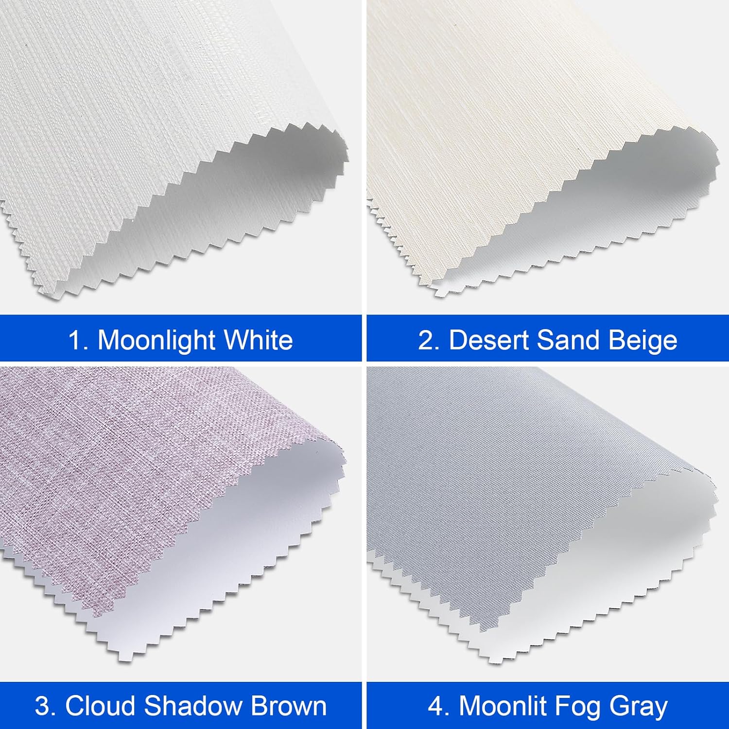 Motorized Roller Blinds with Remote Control, 100% Blackout Roller Shades Fabric Samples, Multi-Color