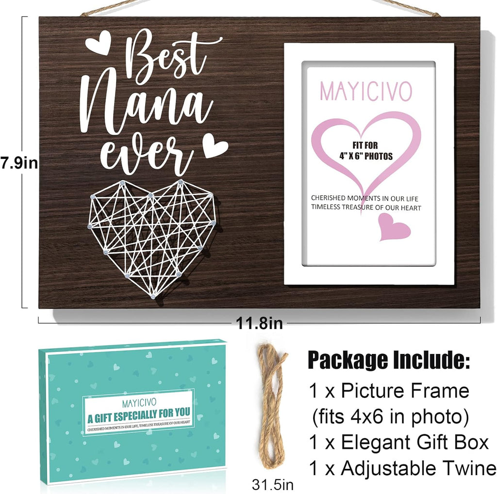 Grandma Gifts Picture Frame Christmas Gifts for Grandma from Grandchildren Granddaughter, Nana Gift Best Nana Ever Grandkids Photo Frame Grandmother Birthday Thanksgiving Gift Photo Holder- 4x6 Photo
