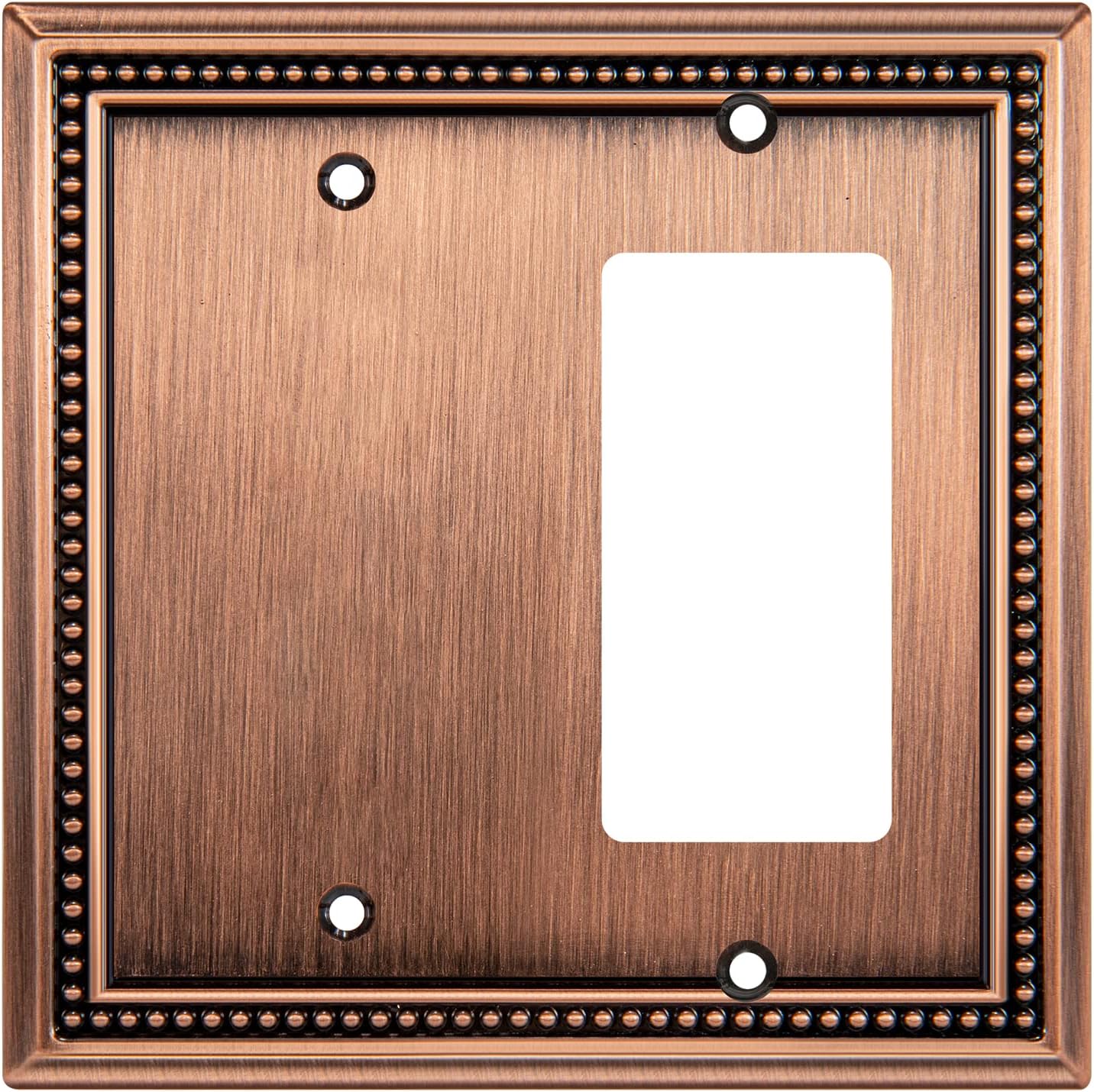 Henne Bery Sunken Pearls Heavy Duty Decorative Wall Plate Switch Plate Outlet Cover (Blank/Decorator, Antique Copper)