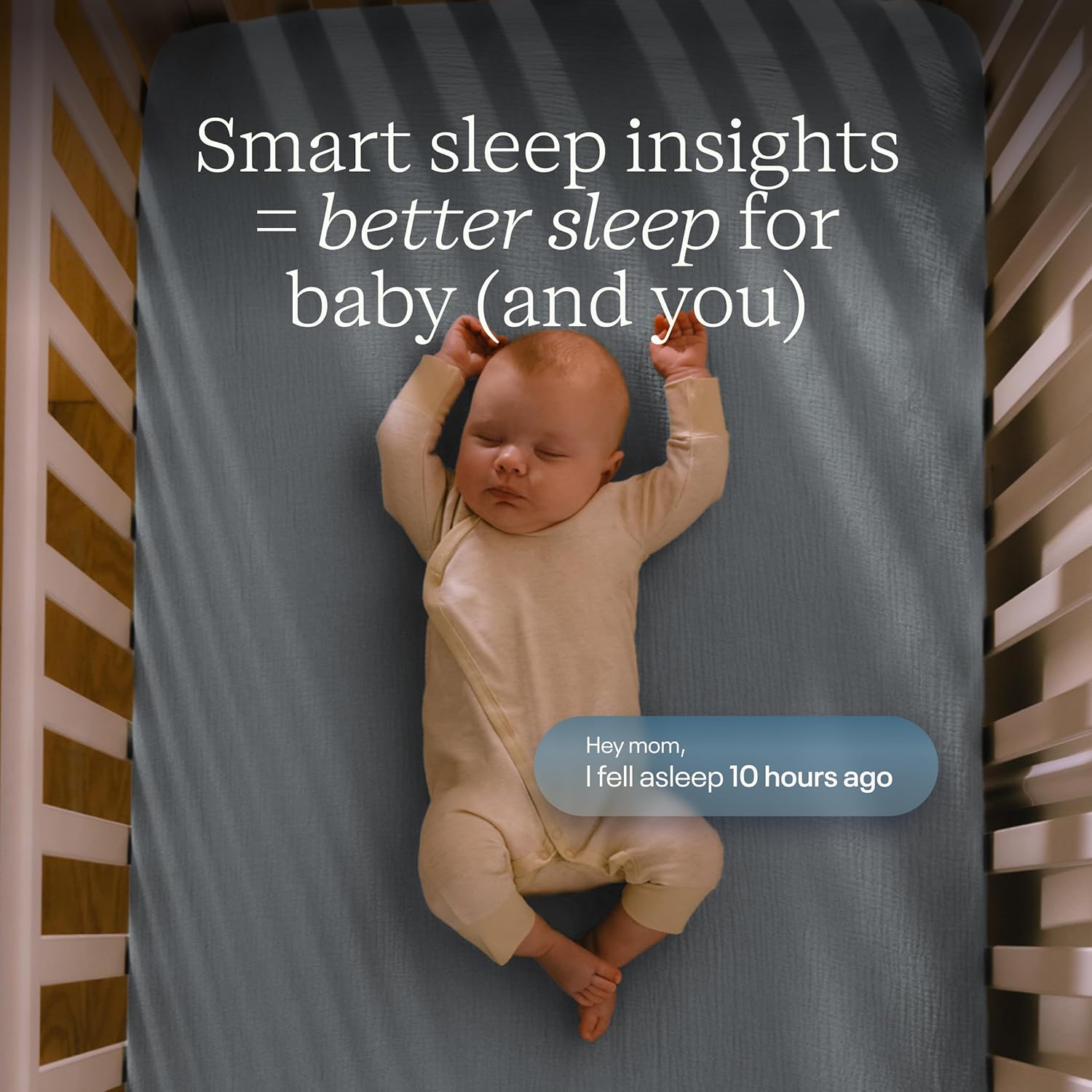 Nanit Essentials Smart Baby Monitor with Floor Stand – 1080p HD Wi-Fi Camera, Sensor-Free Breathing Monitoring, Sleep Tracking, Two-Way Audio, Night Vision, Motion & Cry Notifications, White