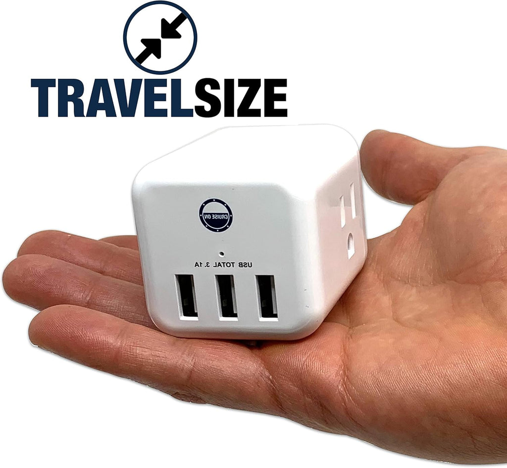 Cruise Approved Power Strip Non Surge Protector for Cruise Ship Multi Plug, 6 Outlets, 3 USB & 3 AC Outlet for Carnival, Celebrity, Princess, Norwegian & Major Lines in 2025 & 2026