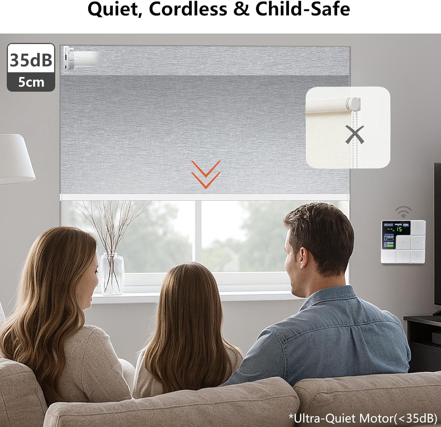 Smart Motorized Blinds – 100% Blackout Roller Shades with Remote, Alexa/Google Home/Siri Control, Matter Compatible, Wireless Rechargeable Battery, Custom Sizes for Windows & Sliding Doors