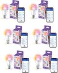 WiZ LED Smart Light Bulbs, Sunset to Sunrise Automation + Motion Detection + Control with Voice or App, Full Color A19 60W 800LM E26 Indoor, Matter Compatible - 6 Pack