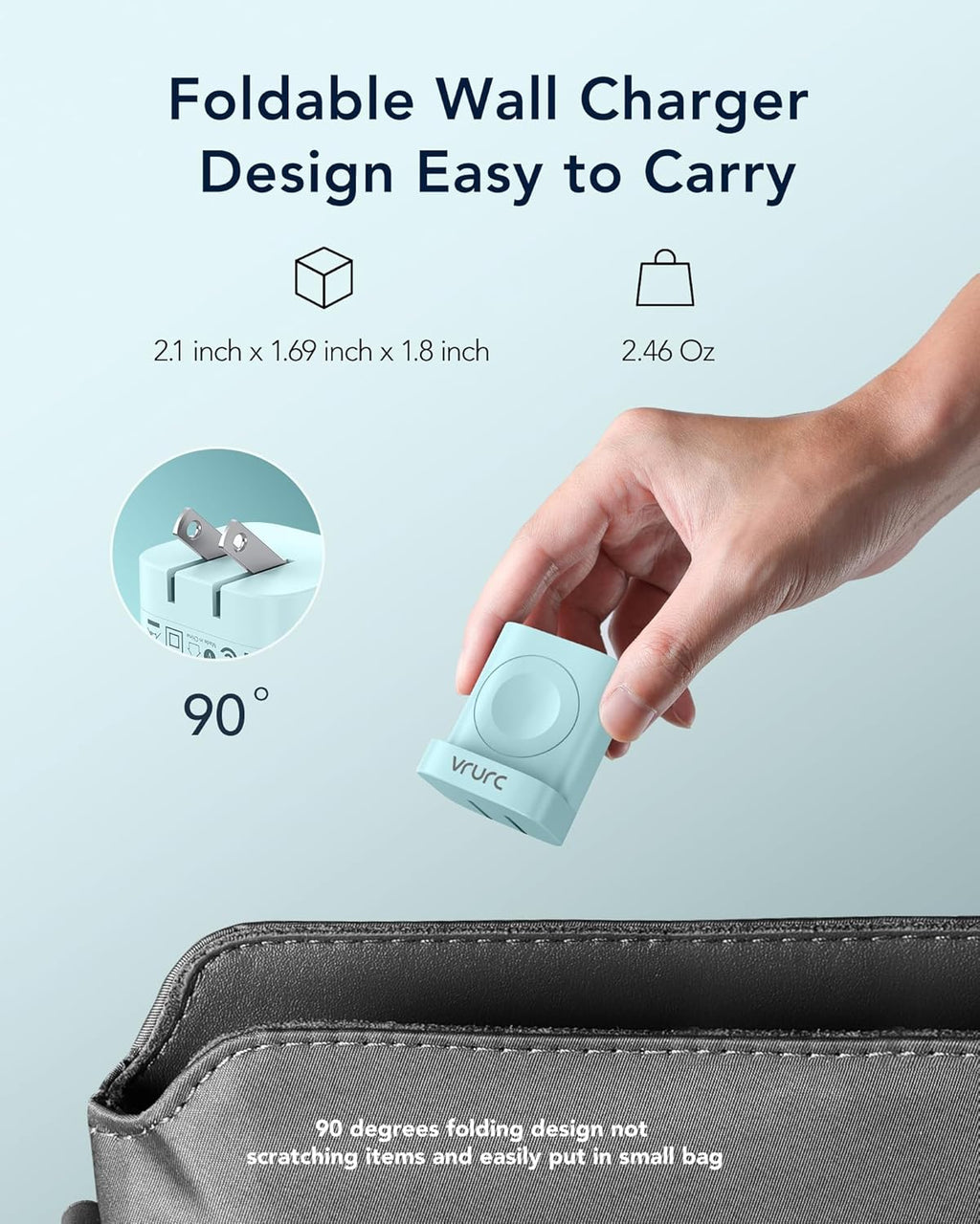 VRURC for Apple Watch Charger, Wireless Magnetic Portable iWatch Charger, PD 20W 3-in-1 Travel Essentials Fast Charging Block for iWatch Ultra/SE/11/10/9/8/7/6/5,iPhone 17/16/15/14/13 etc-Green