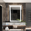 20 * 28inches LED Mirror, Smart Bathroom Mirror with Lights, Anti-Fog, Tempered Glass, 3 Colors Dimmable, Front and Backlit, CRI 90+, Wall Mounted, Memory