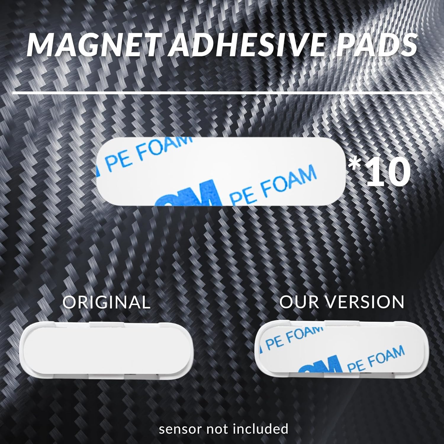 Safe Entry Sensors Replacement Adhesive Strips for SimpliSafe – Pre-Cut Replacement Tape for Sensors & Magnets | No Cutting Needed, Residue-Free Removal | Pack of 10 Sensor Pads & 10 Magnetic Pads