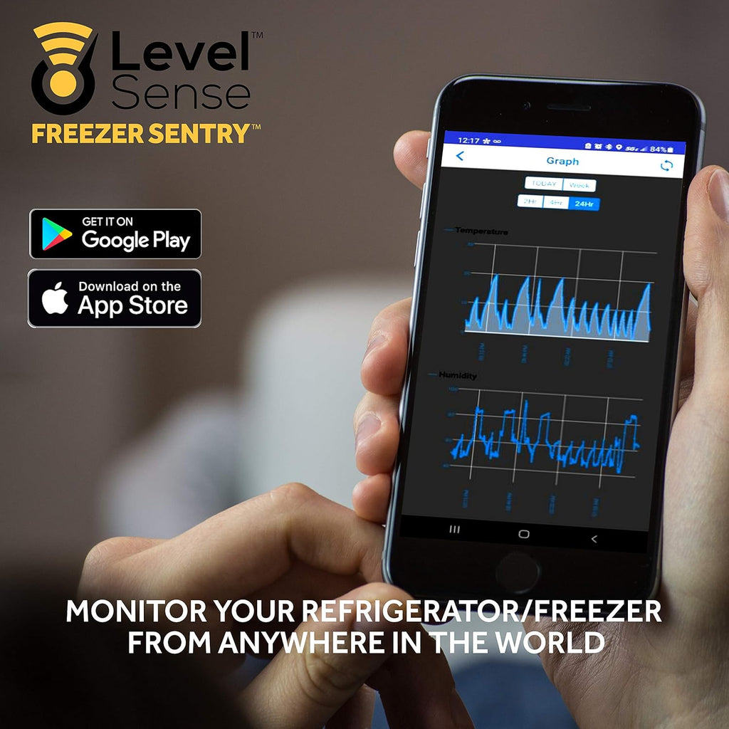 WiFi Freezer Alarm and Refrigerator Temperature Monitor – Wireless Freezer Thermometer (4 Foot Sensor Length)