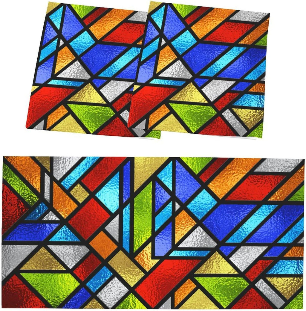 2PCS Fluorescent Light Cover for Ceiling Light Classroom-Stained Glass Patten Magnetic Light Cover Shade Panel,Decorative Film Filter for Reducing Harsh Glare Flicker Home School Office Decorations
