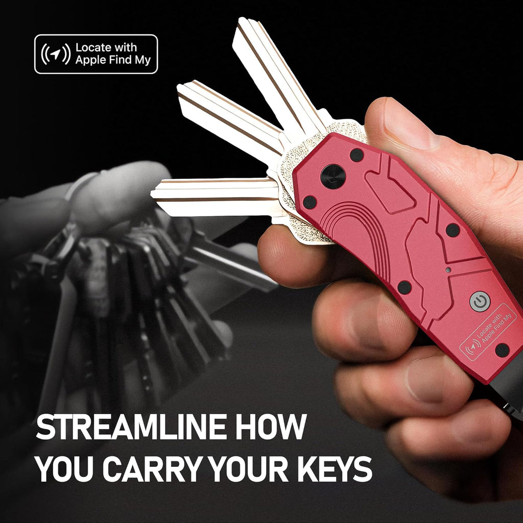 Zeeker Air Keychain, Key Organizer Works with Apple Find My, Built-in airtag Chips, Holds 2-6 Keys, Car Key Chains with GPS Tracker, Key Finder, Minimalist Key Holder for Men and Women, iOS Only Use