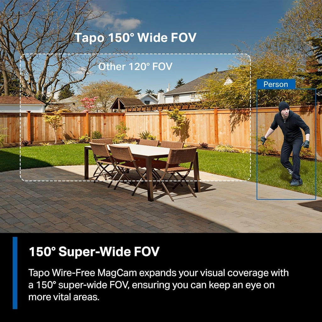 Tapo MagCam, 2025 Wirecutter Best Outdoor Security Camera & PCMag Editors’ Choice, 2K, Battery, Magnetic Mount Wireless Camera, 150° FOV, SD/Cloud Storage, Person/Vehicle Detection, 2-Pack