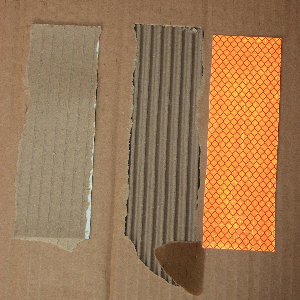 Non Fading Orange Reflective Stickers 2 inch X 6 inch, Outdoor Waterproof High Visibility Warning Safety Adhesive Reflector Tape (50 Pcs)