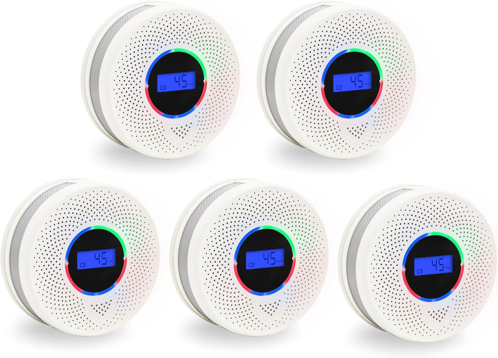 Kesy Upgraded Smoke and Carbon Monoxide Detector 10-Year Lifespan, Dual Sensor Smoke Alarm & Carbon Monoxide Detector (5 Pack)