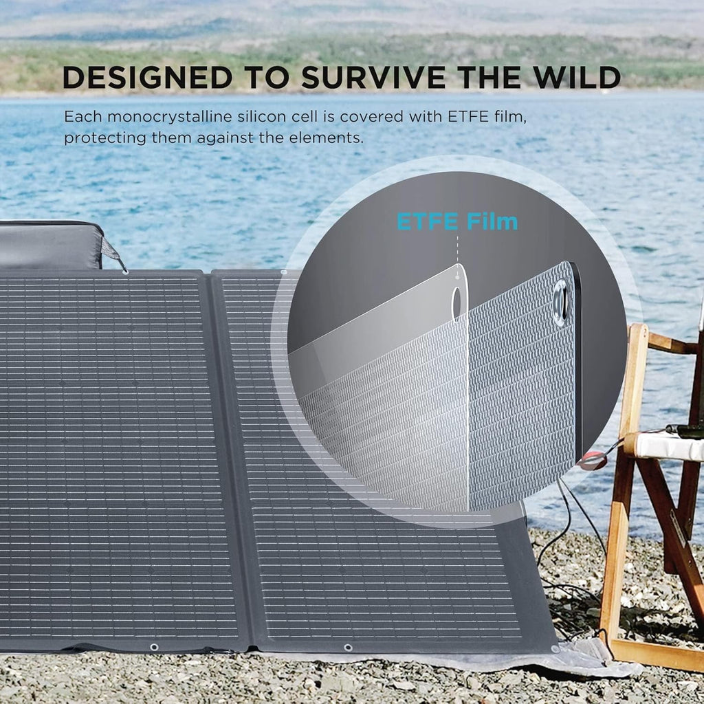 EF ECOFLOW Solar Generator 120V/3.6KWh DELTA Pro with 400W Portable Solar Panel, 23% High Efficiency, 5 AC Outlets, 3600W Portable Power Station for Home Backup Outdoors Camping RV Emergency