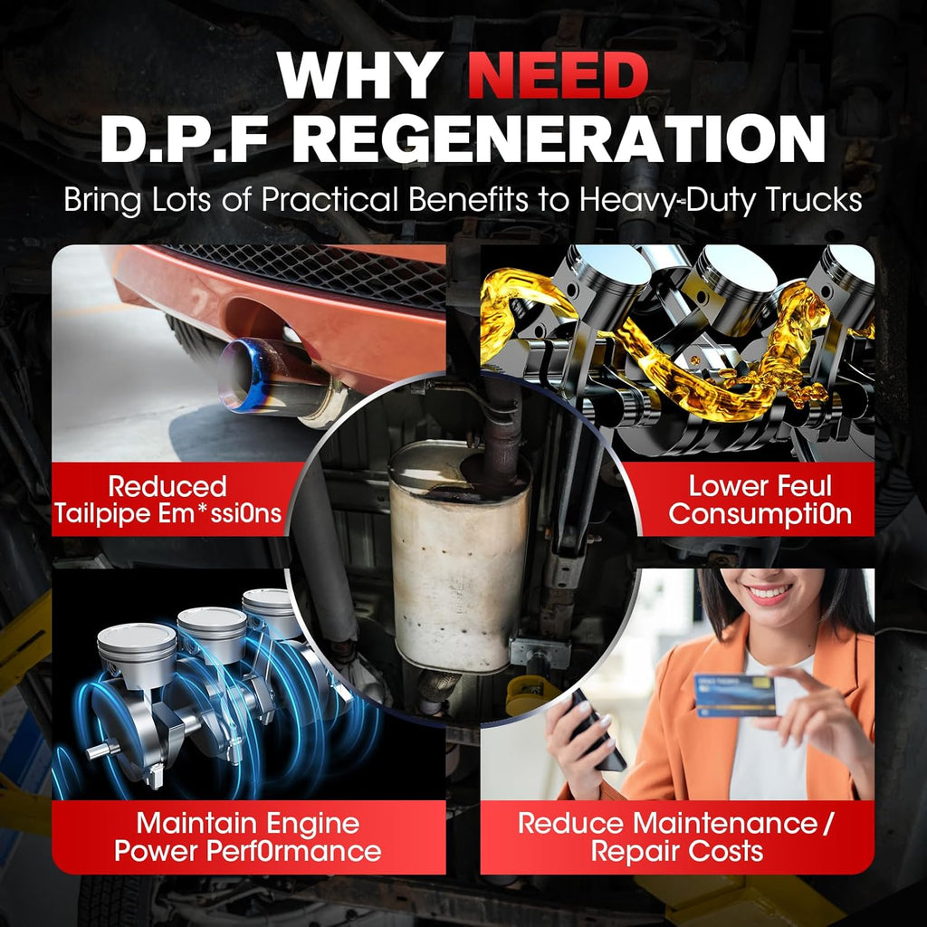 Launch CRP129 HD Heavy Duty Truck Scanner, Full System Diesel Diagnostic Tool with Speed Limit Adjust, D.P.F Regen, 7+ Resets Code Reader for Cummins, Detroit, Isuzu, Volvo&More