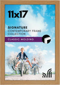 Americanflat 11x17 Picture Frame with Shatter-Resistant Glass - Signature Collection - Gallery-Style Frames Made of Engineered Wood - Photo Frame for Wall Display - Dark Oak