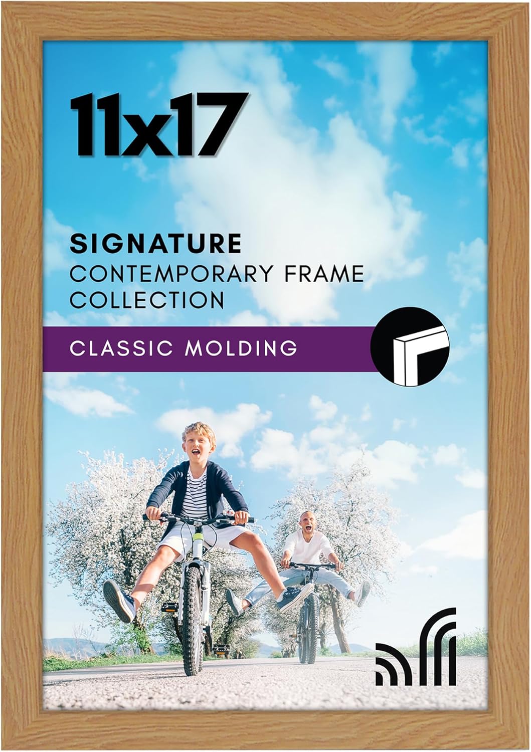 Americanflat 11x17 Picture Frame with Shatter-Resistant Glass - Signature Collection - Gallery-Style Frames Made of Engineered Wood - Photo Frame for Wall Display - Dark Oak