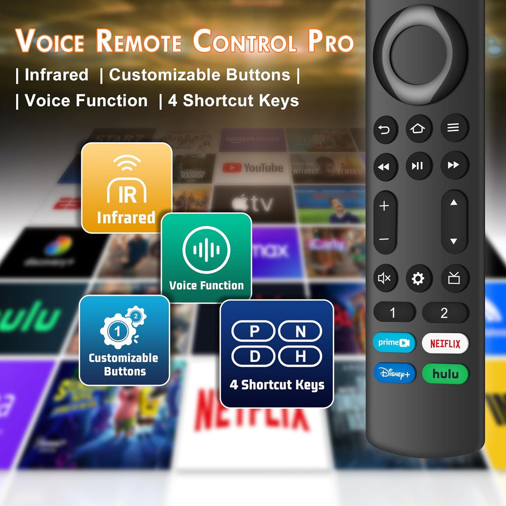 Replacement-Voice-Remote Fit for Fire-Smart TV Stick/TV Cube, Stick 4K/4K Max(1st / 2nd Gen), Stick HD/Lite, Smart TV 3rd Gen, Compatible with Insignia/Pioneer Smart TVs