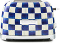 MACKENZIE-CHILDS 2-Slice Toaster, Decorative Toaster for Kitchen, Blue-and-White Royal Check