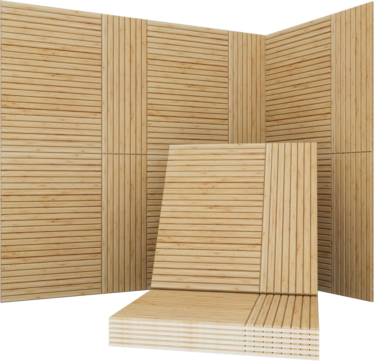 Acoustical Wall Panels, 6-Piece 23.62 X 23.62 Inches Art Acoustic Panels, Decorative Acoustic Panels, Acoustic Wall Panels, Sound Absorbing Wall Art, Zen Split