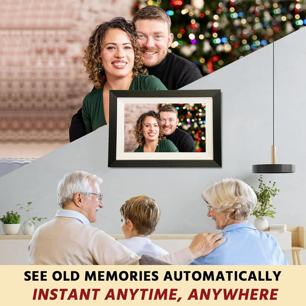 10.1” Frameo WiFi Smart Digital Photo Frame, 32GB with HD IPS Touchscreen, Auto-Rotate, Easy Photo & Video Sharing via Frameo App, Wall Mountable Electronic Gift for Family & Grandparents