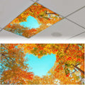 2PCS Fluorescent Light Cover for Ceiling Light Autumn Leaf Patten Magnetic Light Cover Shade Panel,Decorative Film Filter for Reducing Harsh Glare Flicker Home School Office Decorations