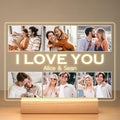 Personalized Picture Frame with Photo, Customized Photo Frame with Night Light, Custom Picture Frames, Personalized Anniversary Valentines Day Gifts for Women Men Her Him Girlfriend Boyfriend Couple