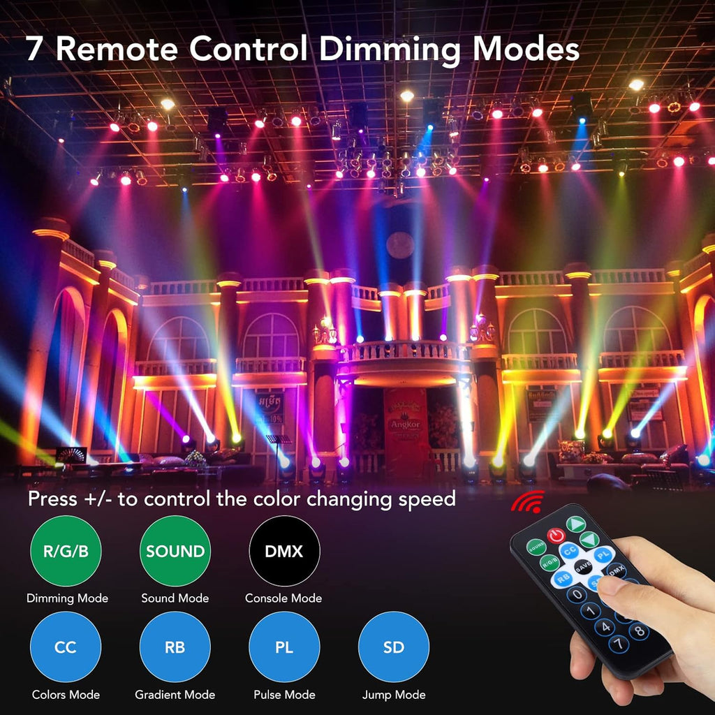 Dj Lights, 12 Pack 36 LED Par Lights Stage Lights with Sound Activated Remote Control & DMX Control, Stage Lighting Uplights for Wedding Club Music Show Christmas Holiday Party Lighting