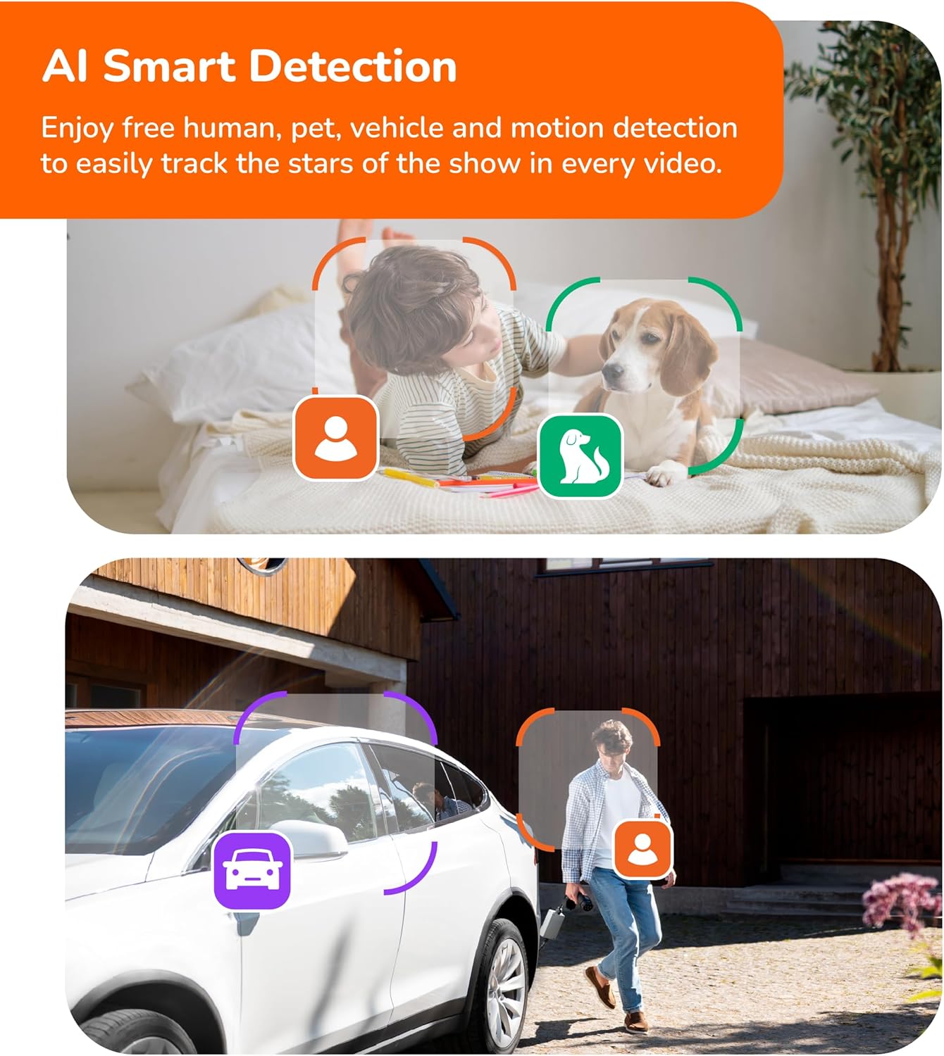 Sensforge 2.5K Indoor & Outdoor Security Camera Bundle, Wired Pan-Tilt + Battery Camera Set, Human/Pet/Vehicle Detection, Dual-Band Wi-Fi (2.4G/5G), Local SD Storage, No Monthly Fees