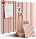 Large Felt Bulletin Board 36" x 24" Cork Board Alternative-6 Pack with 40 Safe Removable Adhesive Tabs, Cork Boards for Walls Cork Board for Home Office Classroom Pin Board (Pink)